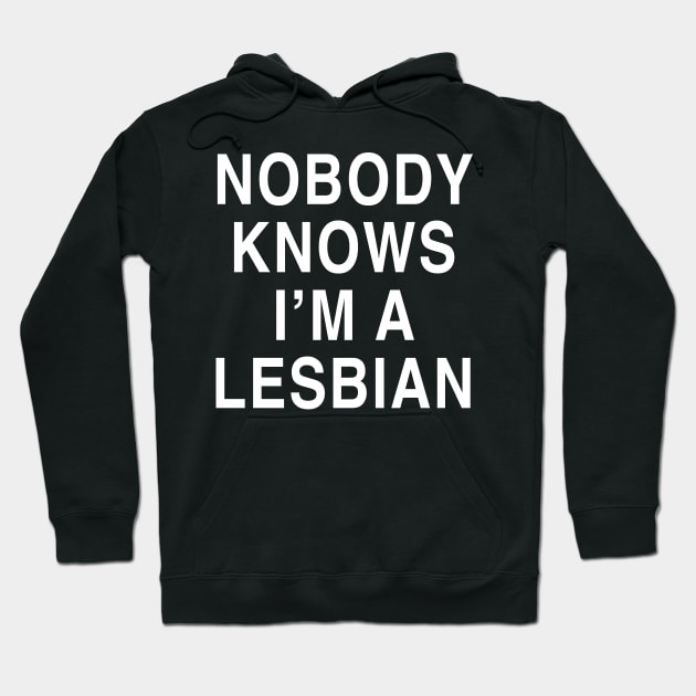 NOBODY KNOWS I’M A LESBIAN Hoodie by TheCosmicTradingPost